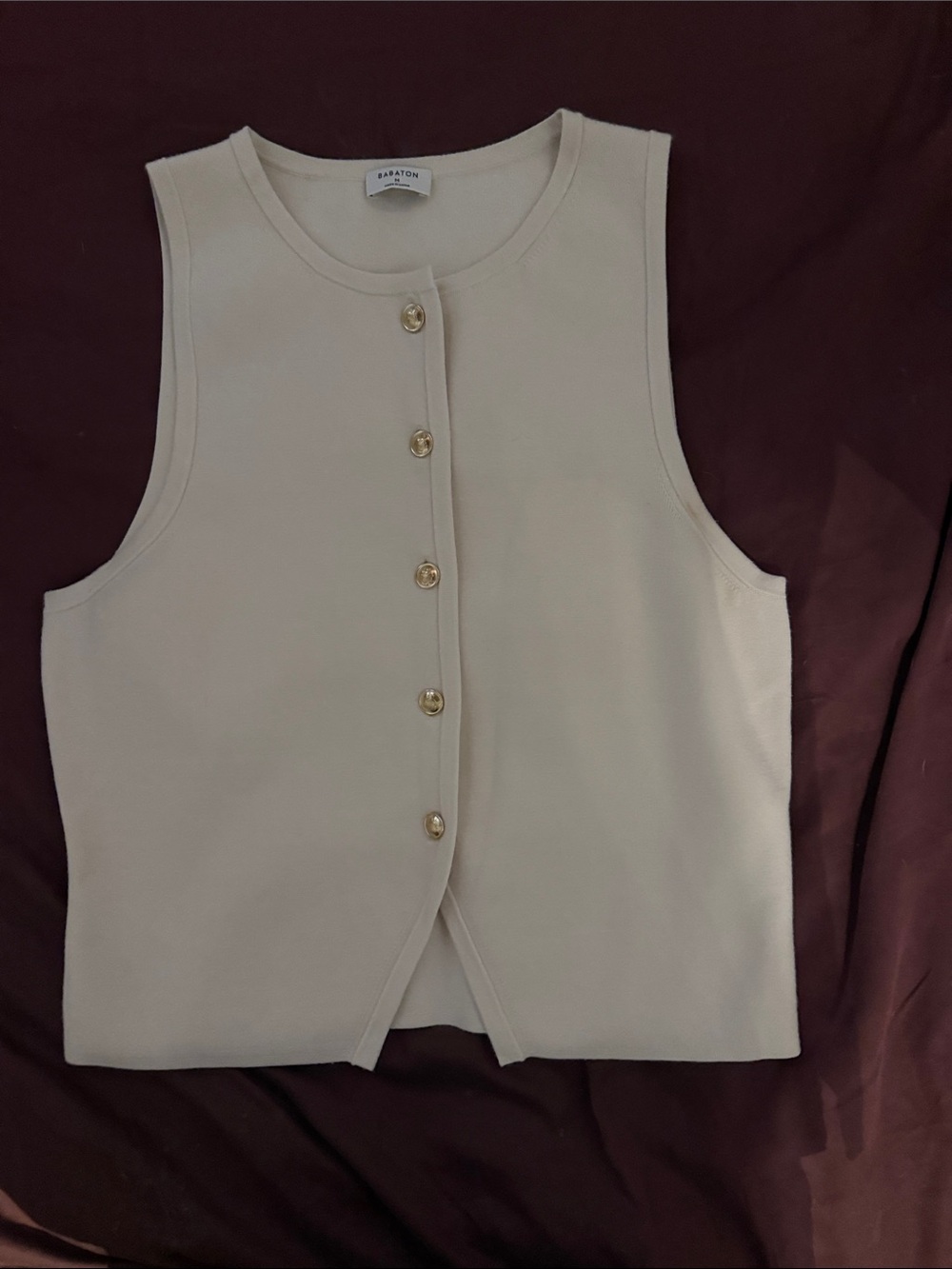 Babaton Cream Sleeveless Button-Front Camisole